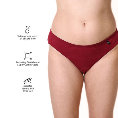 BacQup Period Underwear Dark Red