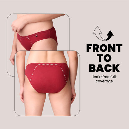 BacQup Period Underwear Dark Red