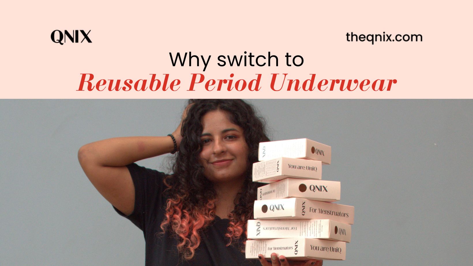 Load video: Qnix Reusable Period Underwear India | Leakproof, Absorbent and Washable Cotton Panty for Heavy flow