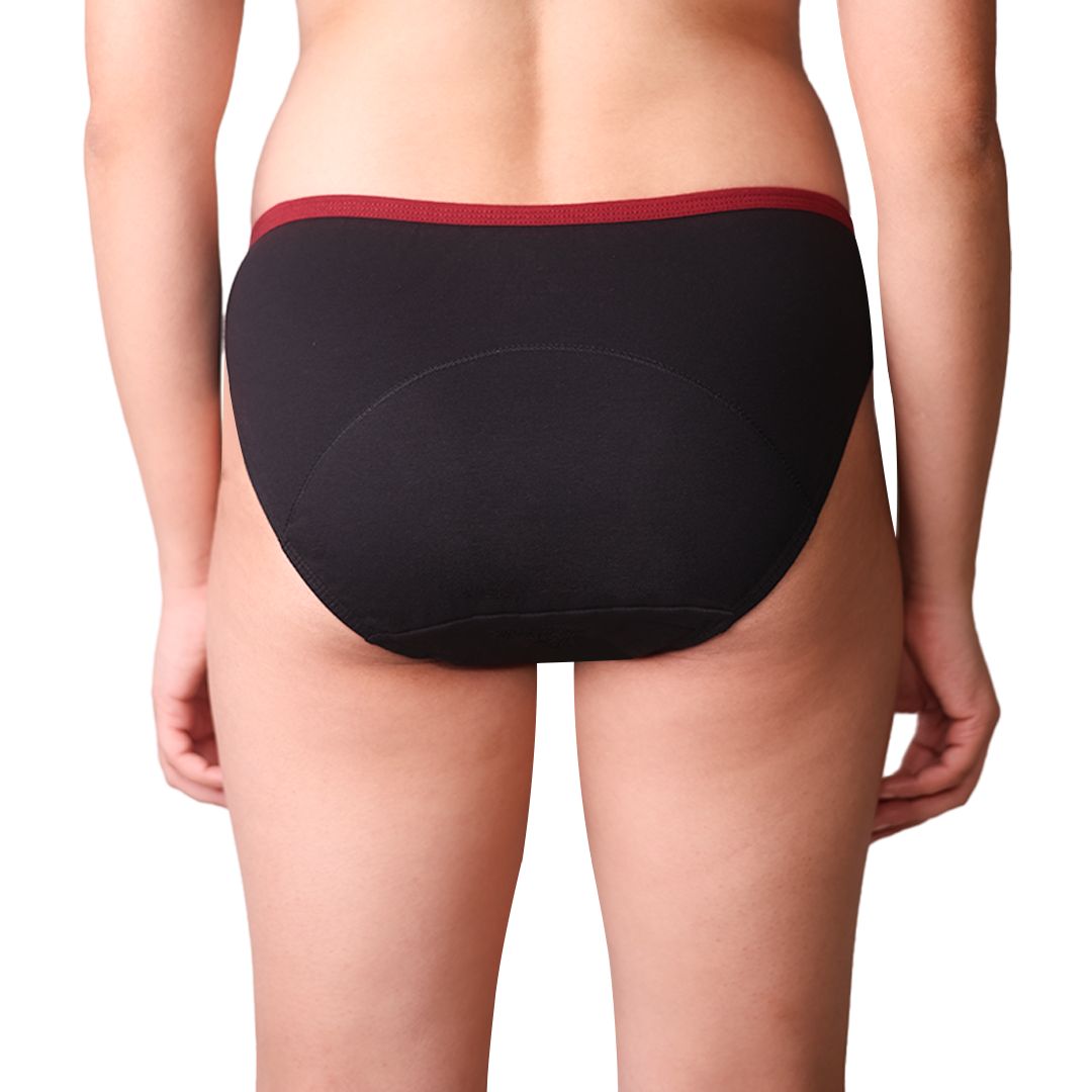 BacQup Period Underwear Black with Red