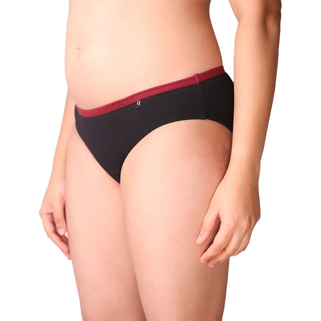 BacQup Period Underwear Black with Red