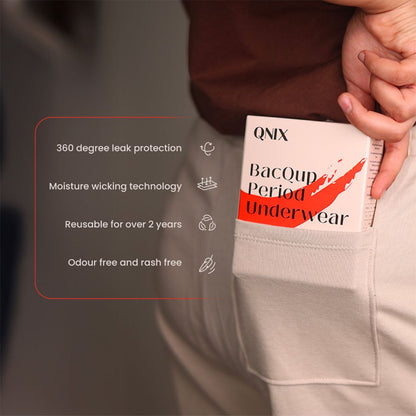 BacQup Period Underwear BlackR and Red (Combo of 2)