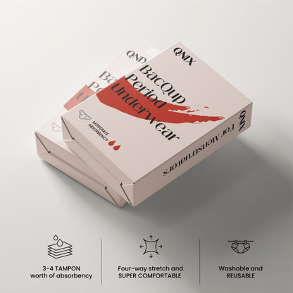 BacQup Period Underwear BlackR and Red (Combo of 2)