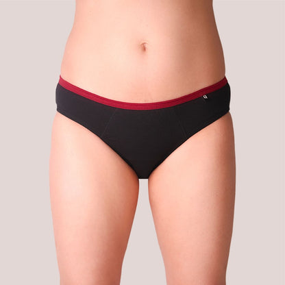 BacQup Period Underwear Black with Red
