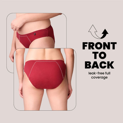 BacQup Period Underwear BlackR and Red (Combo of 2)
