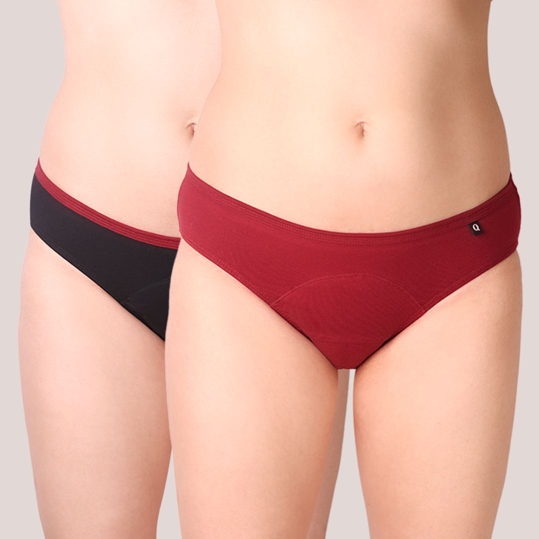 Lite Period Underwear - Black and Red (Combo of 2)